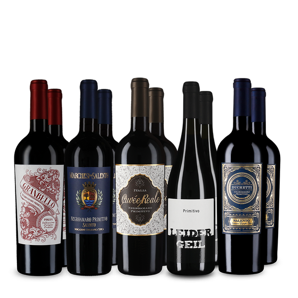 Primitivo & Negroamaro: Apulien-Stars im5x2-Paket – Gold