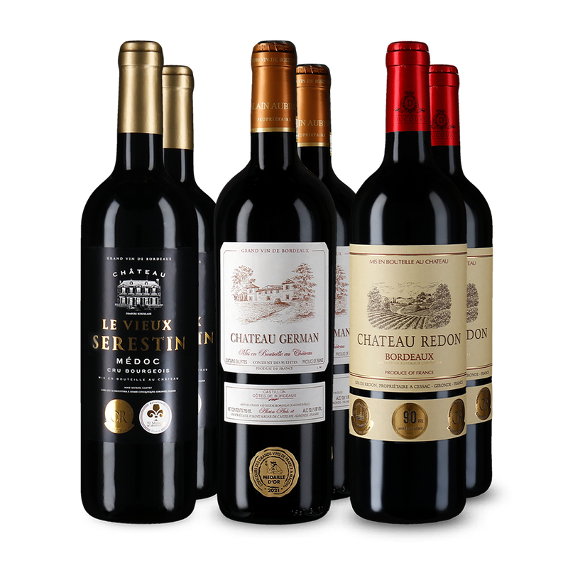 Ausgezeichnete Bordeaux-Stars im 3x2-Paket – Gold